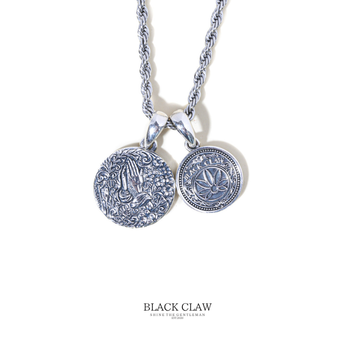BLACK CLAW Prayer Coin Pendant