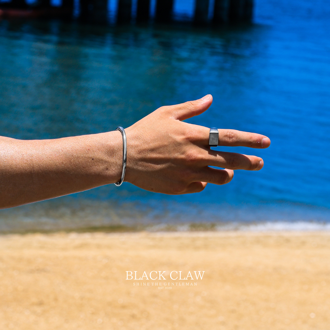 316L smooth Bangle 【Silver】
