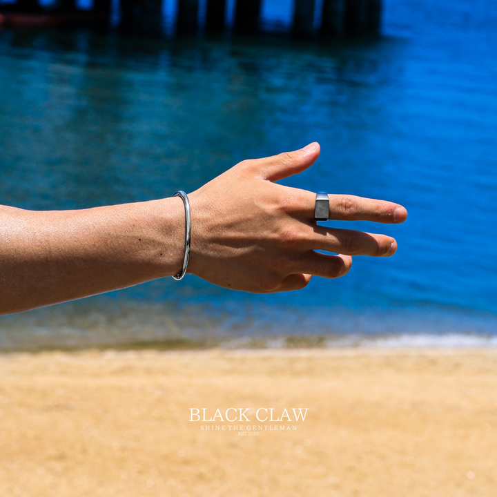316L smooth Bangle 【Silver】