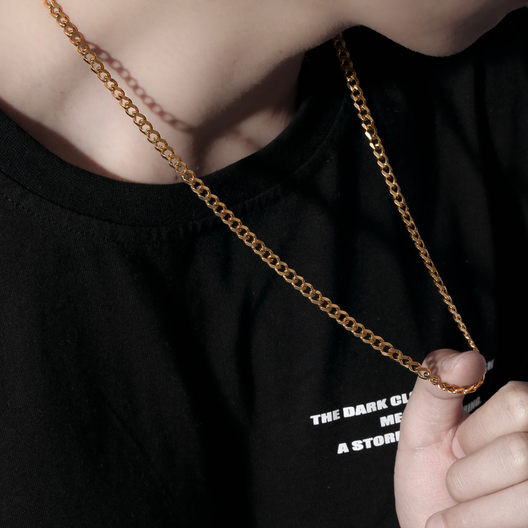 316L Flat Link Chain Necklace Gold