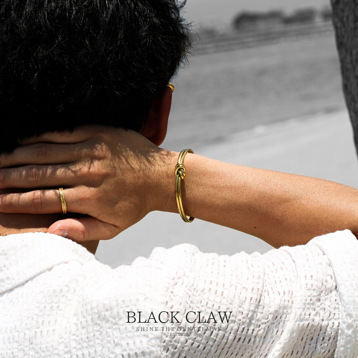 316L  Musubi Curve Bangle 【Gold】