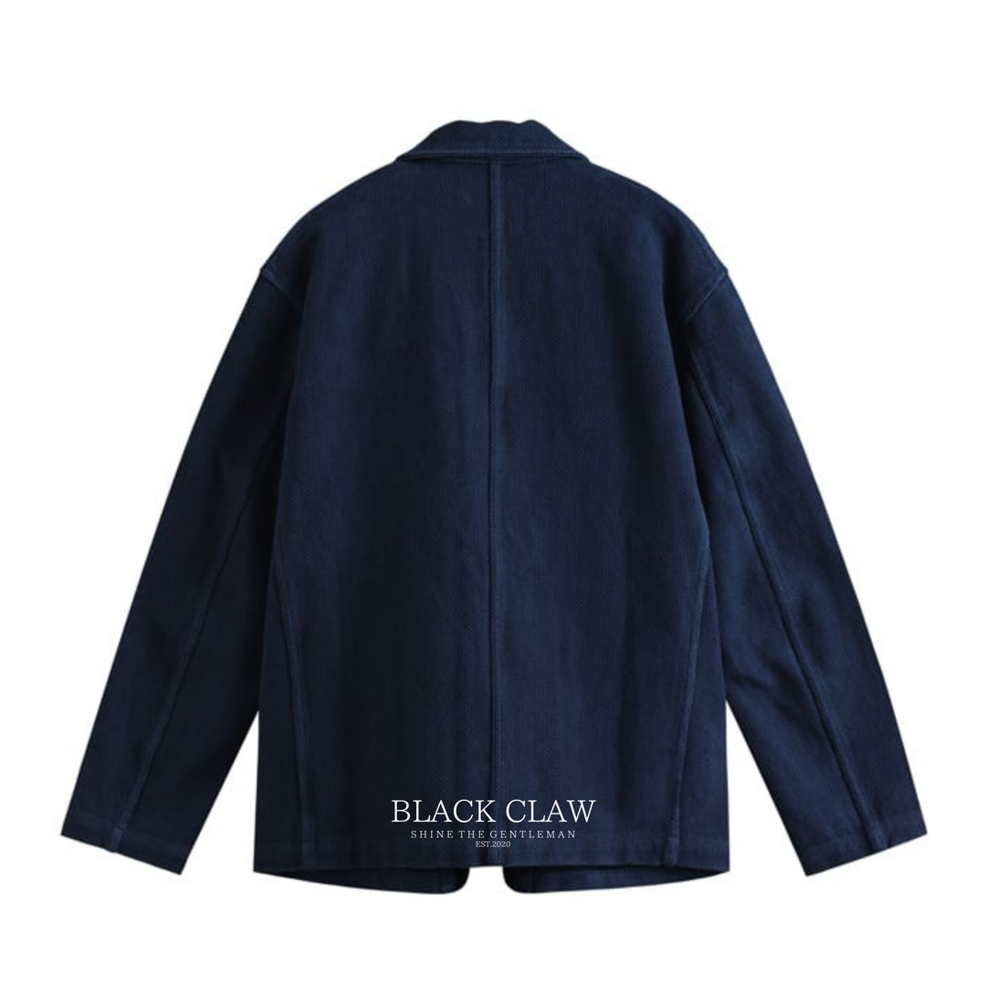 藍染 刺し子ワークジャケット