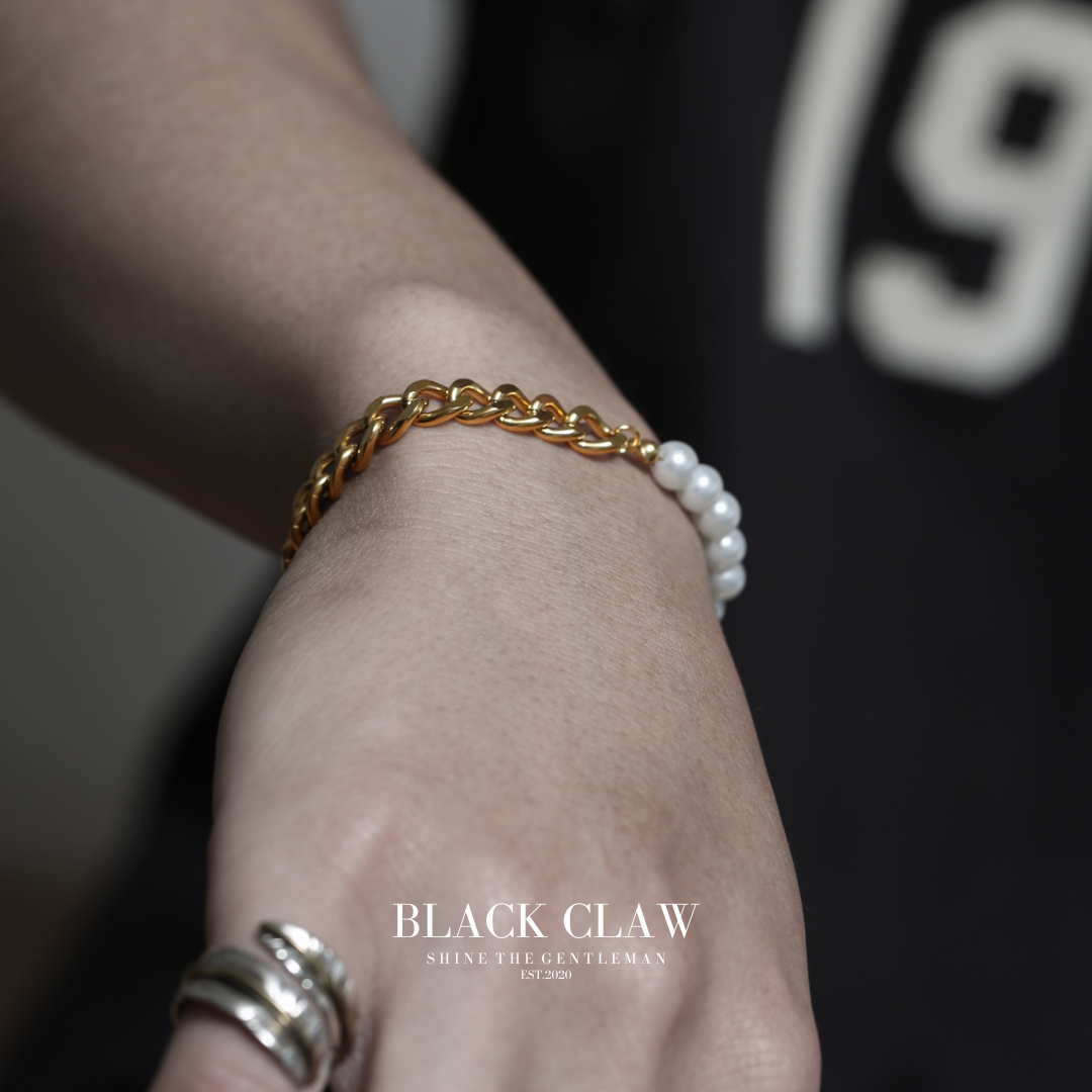 316L Pearl Chain bracelet【B&C】GOLD
