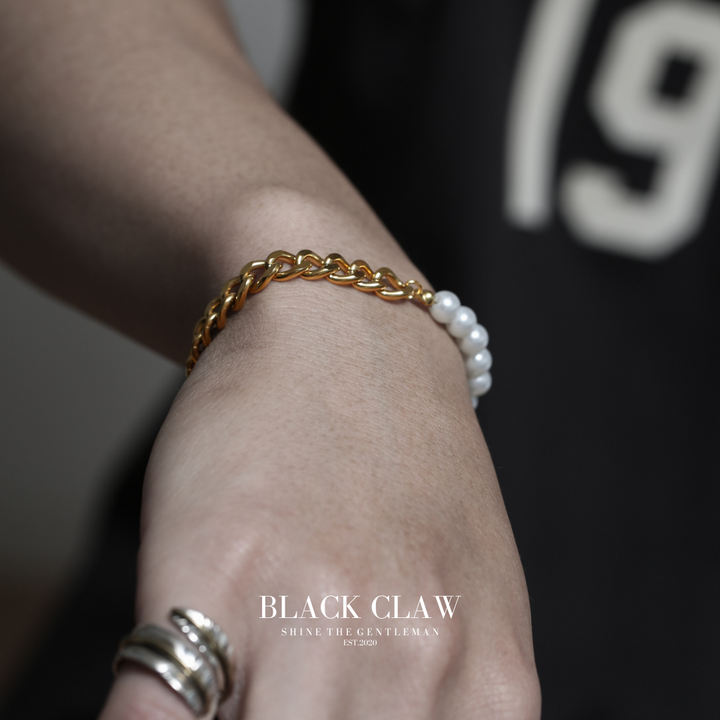 316L Pearl Chain bracelet【B&C】GOLD