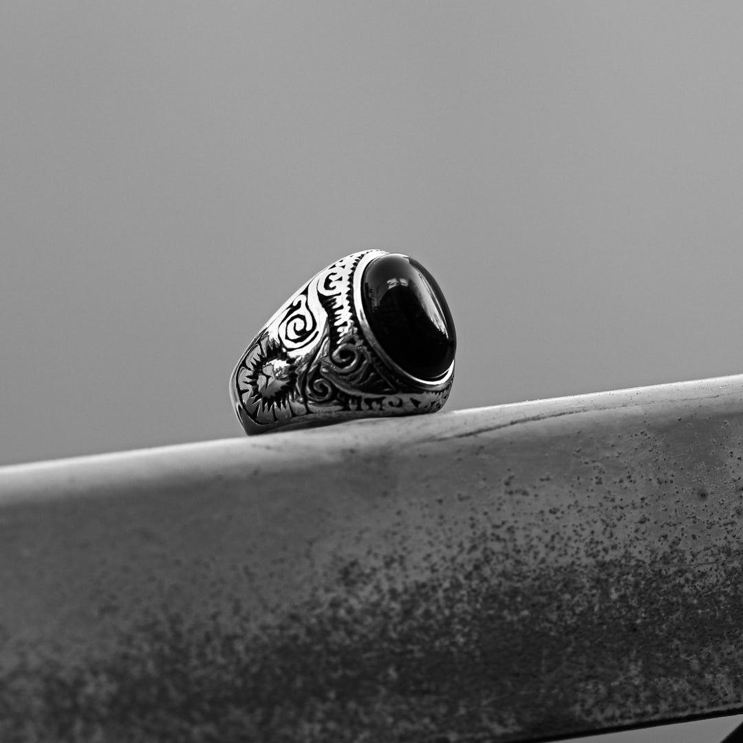 316L Turquoise Onyx Ring