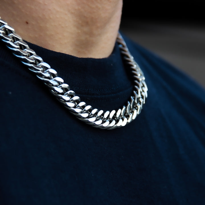 316L Double Chain Necklace Silver