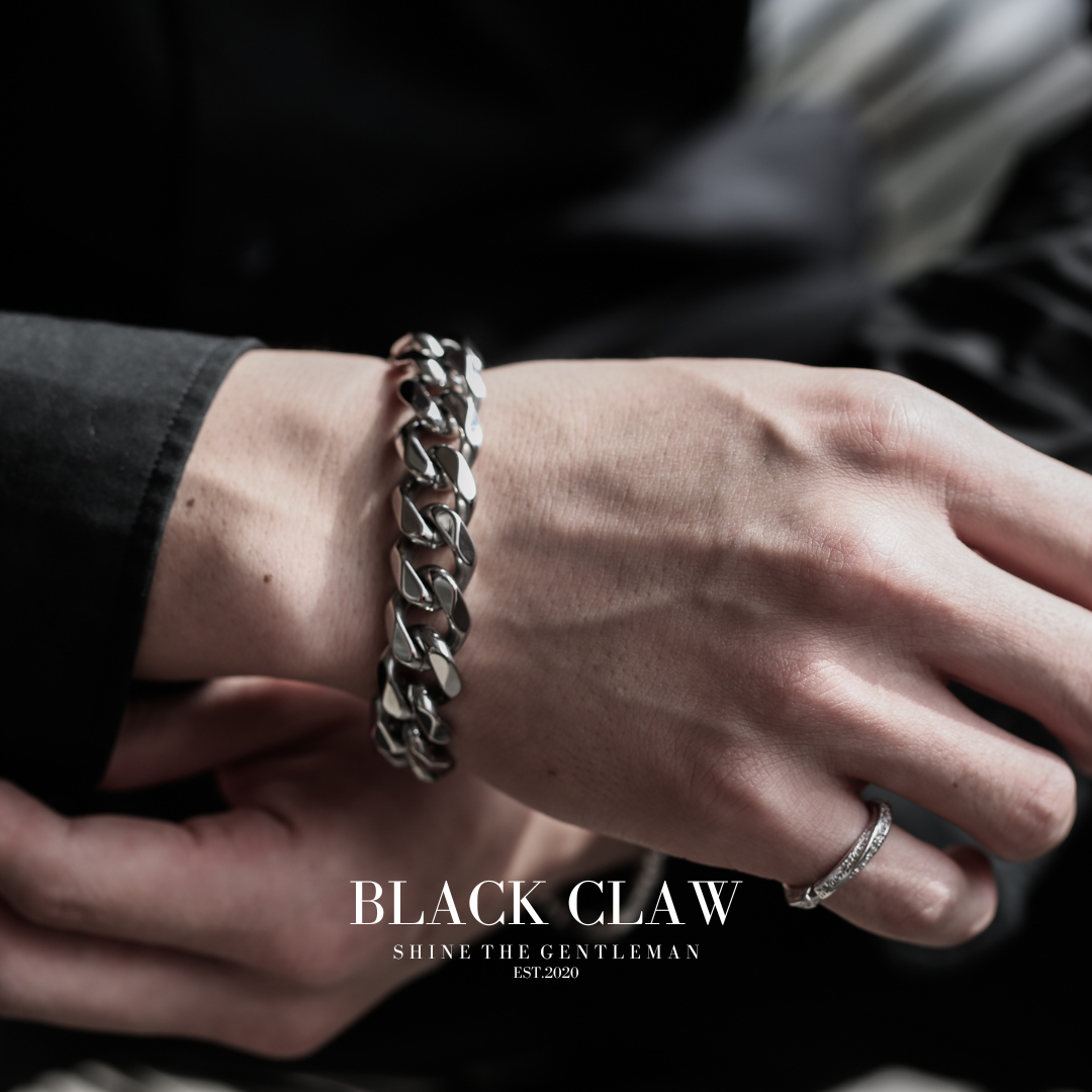 【15mm】316L Flat Link Chain Bracelet