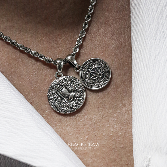 BLACK CLAW Prayer Coin Pendant