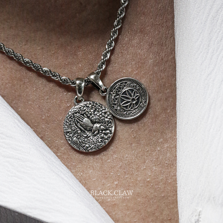 BLACK CLAW Prayer Coin Pendant