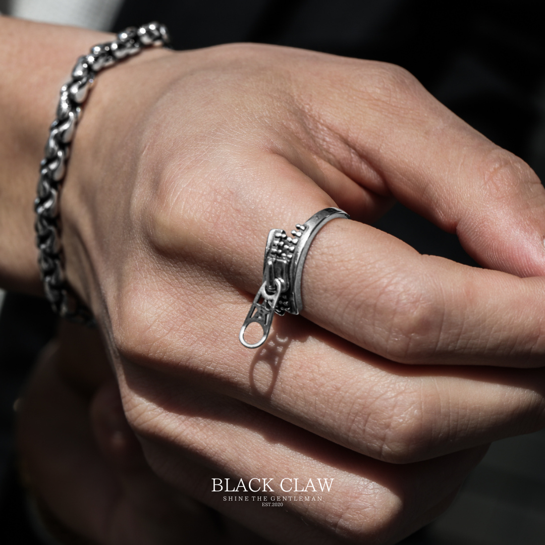S925 Zipper Pentagram Ring（拡張可能）