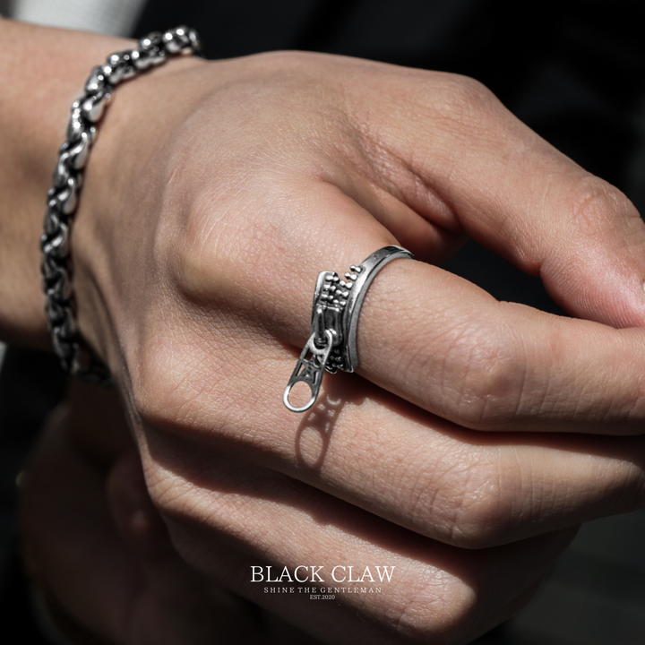 S925 Zipper Pentagram Ring（拡張可能）