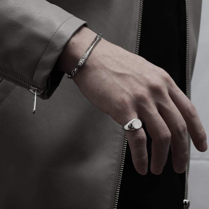 S925 Sun and Moon Signet Ring / B&C
