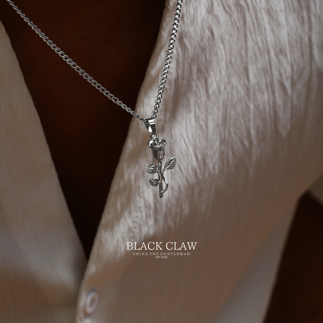 【BLACK CLAW】Rose Emblem Necklace ? Silver