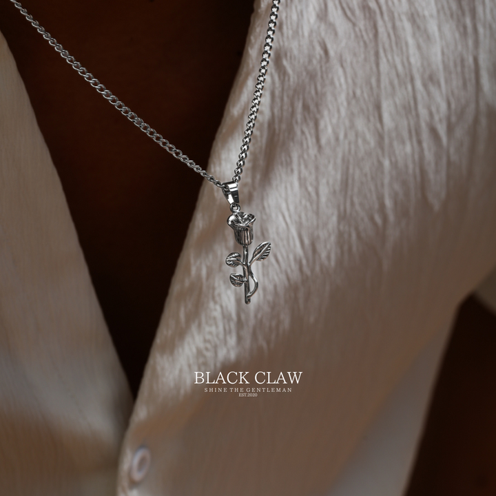 【BLACK CLAW】Rose Emblem Necklace ? Silver
