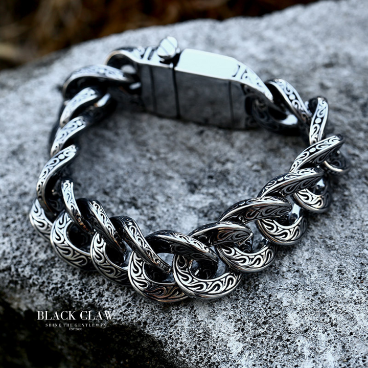 316L Vintage Arabesque Pattern Chain  Bracelet