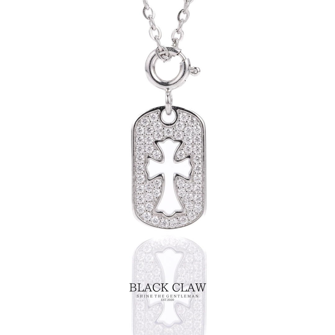 S925 Zirconia Square Cross necklace