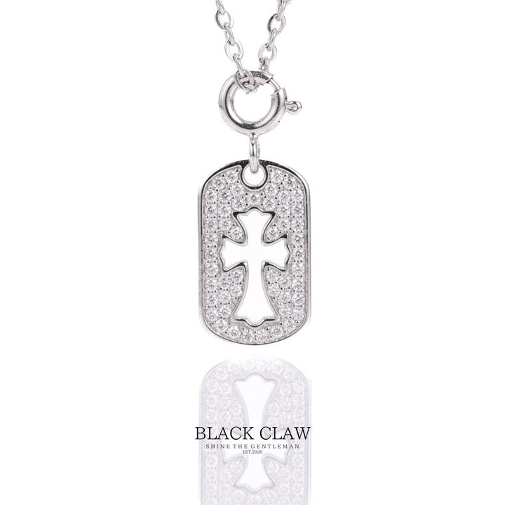 S925 Zirconia Square Cross necklace
