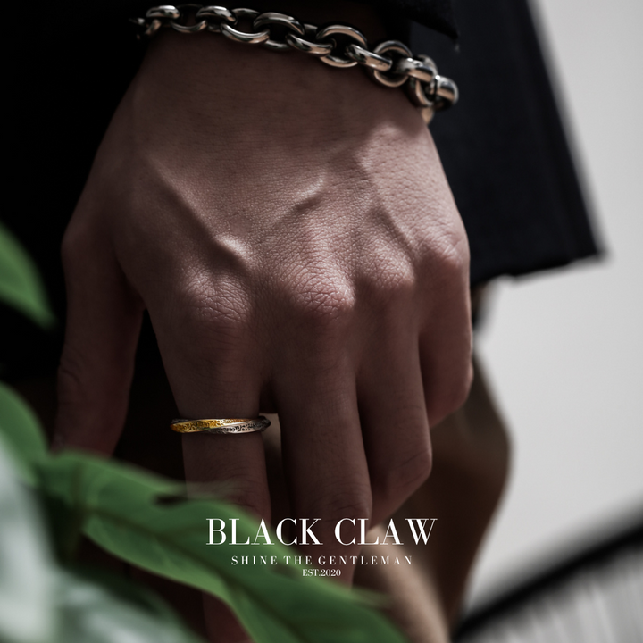 S925 Arabesque Pattern Ring / B&C
