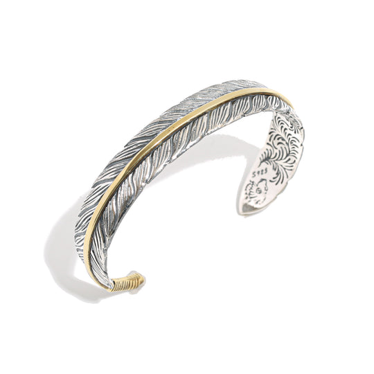 S925 Indian Feather Bangle