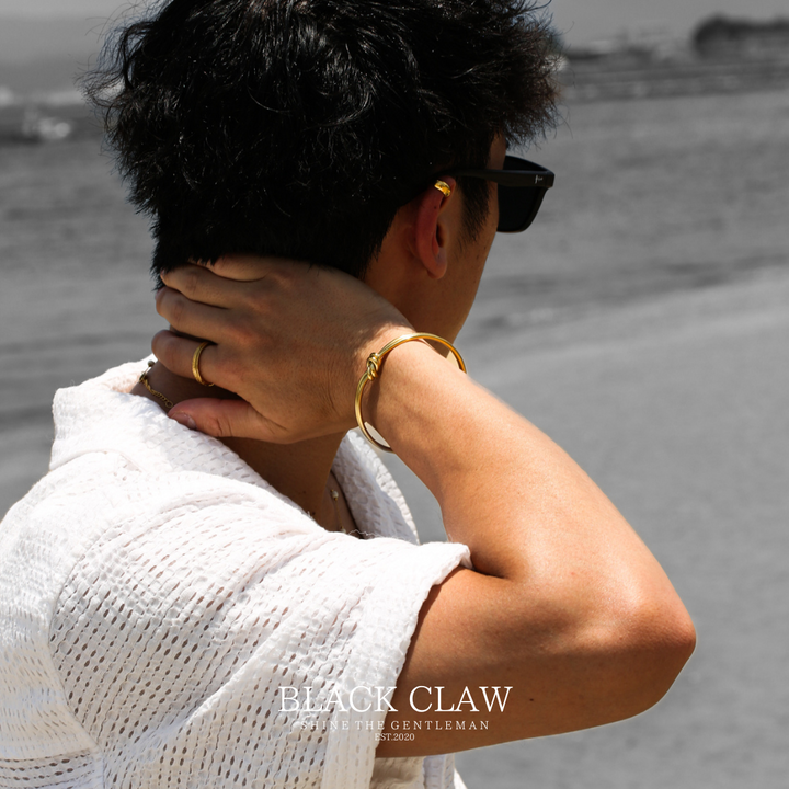 316L  Musubi Curve Bangle 【Gold】