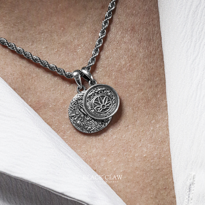 BLACK CLAW Prayer Coin Pendant