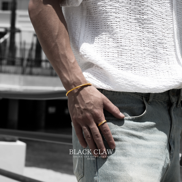 316L smooth Bangle 【Gold】