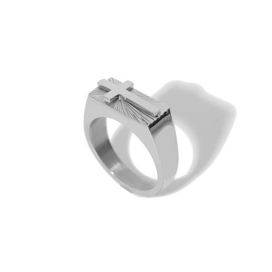316L Jagged Cross Ring SILVER