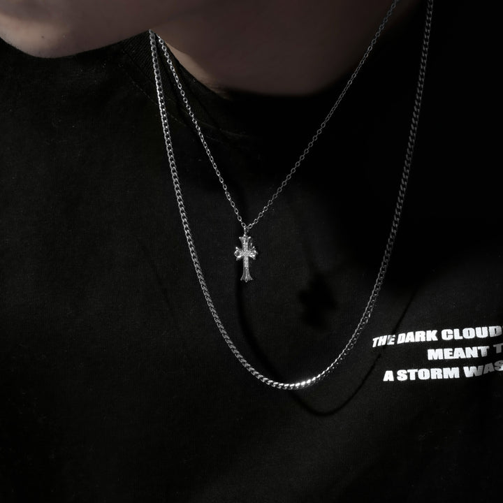 Hawaiian Cross Necklace Silver