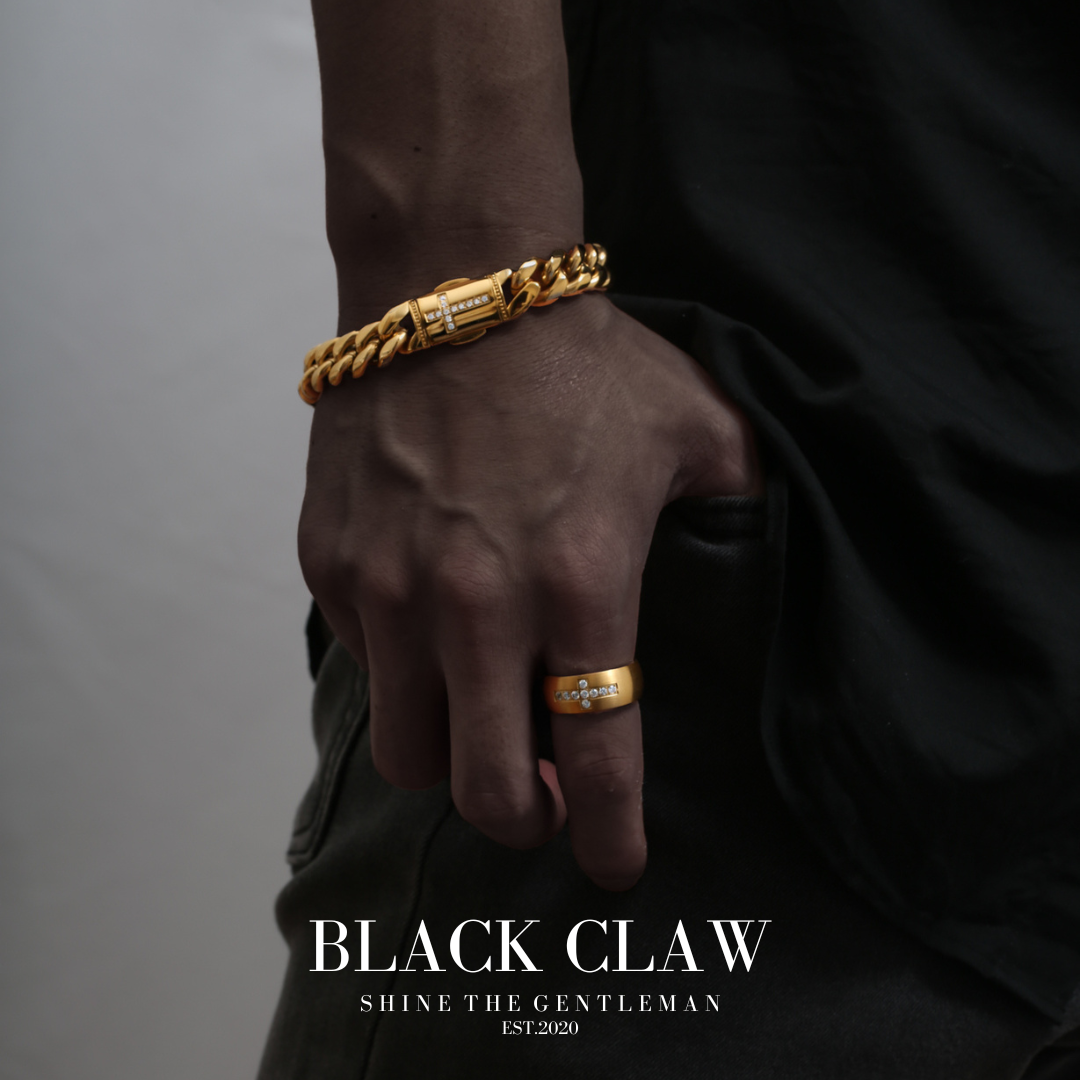 316L Zirconia Cross Chain  Bracelet【GOLD】
