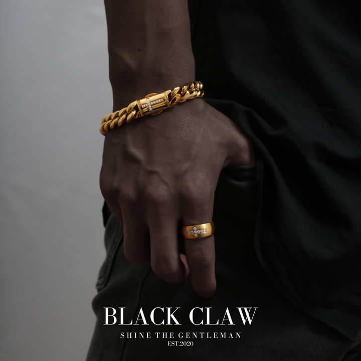 316L Zirconia Cross Chain  Bracelet【GOLD】