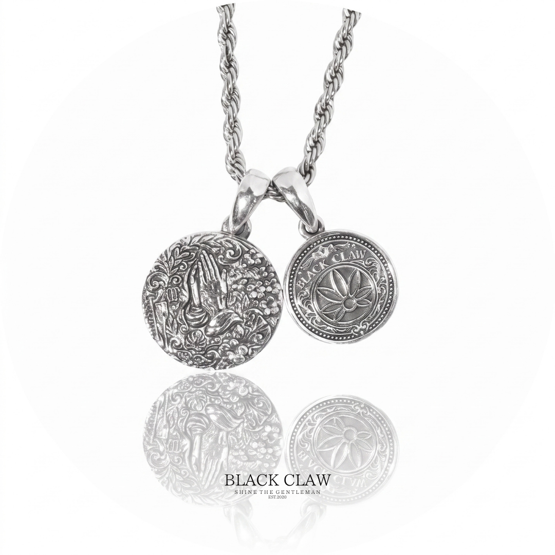 BLACK CLAW Prayer Coin Pendant