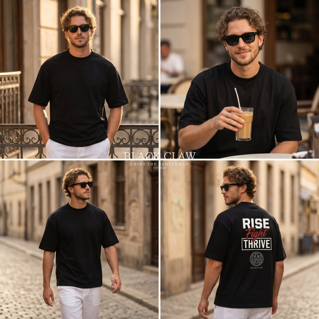RISE FIGHT THRIVE ガーメントダイTシャツ