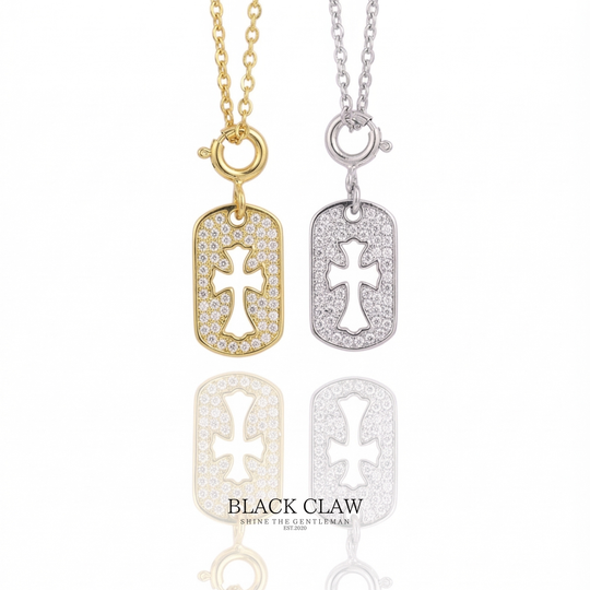 S925 Zirconia Square Cross necklace
