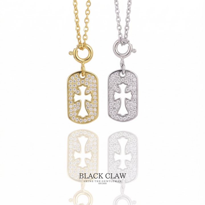 S925 Zirconia Square Cross necklace