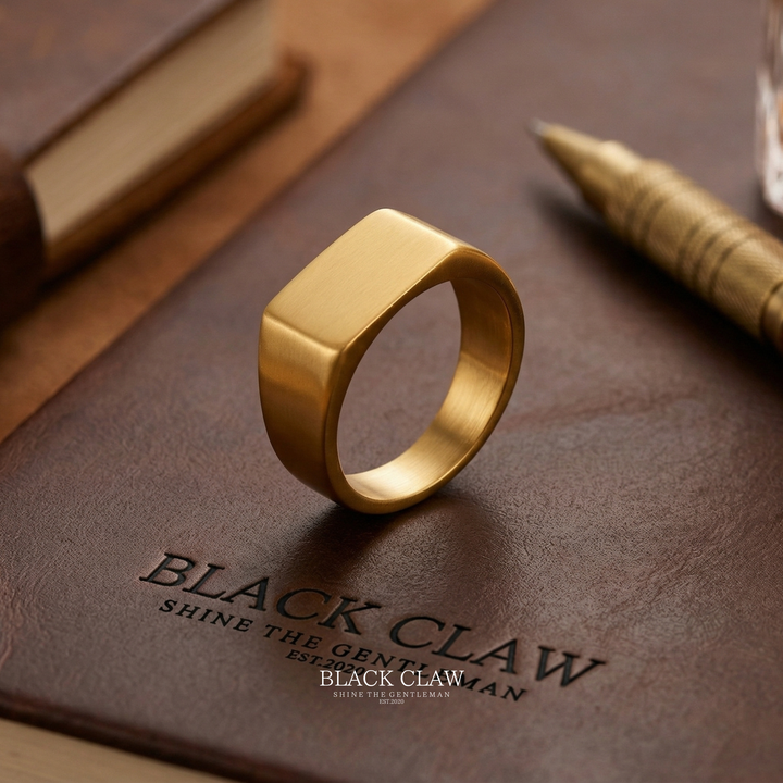 Matte Square Ring  Gold