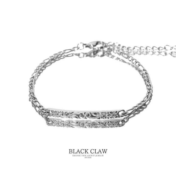 【Engraved Hawaiian Bar Bracelet】 【SILVER】