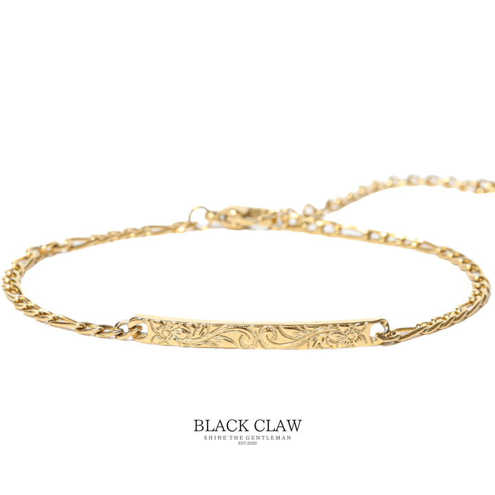 【Engraved Hawaiian Bar Bracelet】 【GOLD】