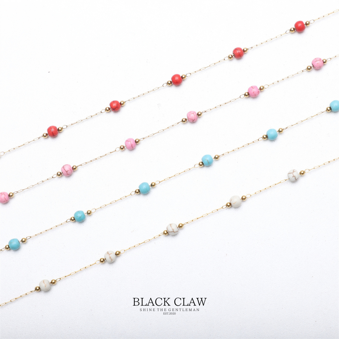 Turquoise Accent Necklace　【White】