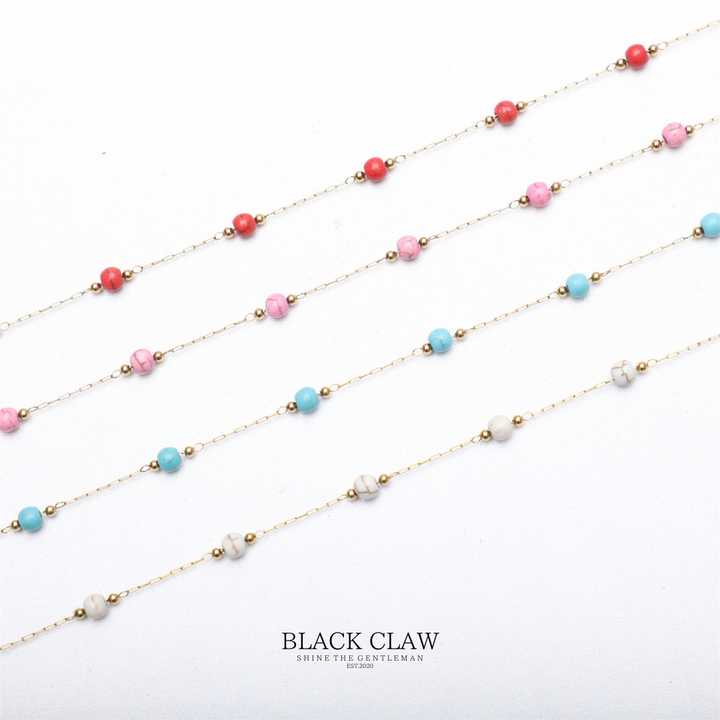 Turquoise Accent Necklace　【White】