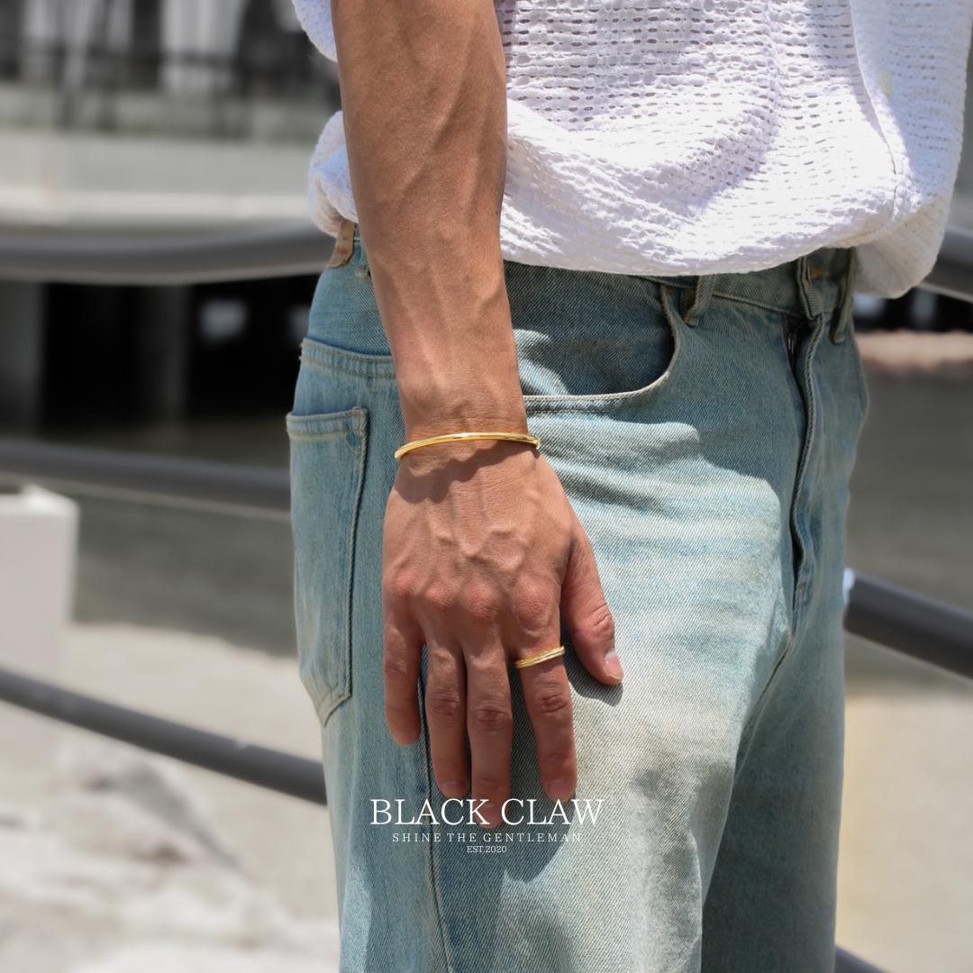 316L smooth Bangle 【Gold】