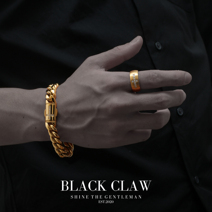 316L Zirconia Cross Ring【GOLD】
