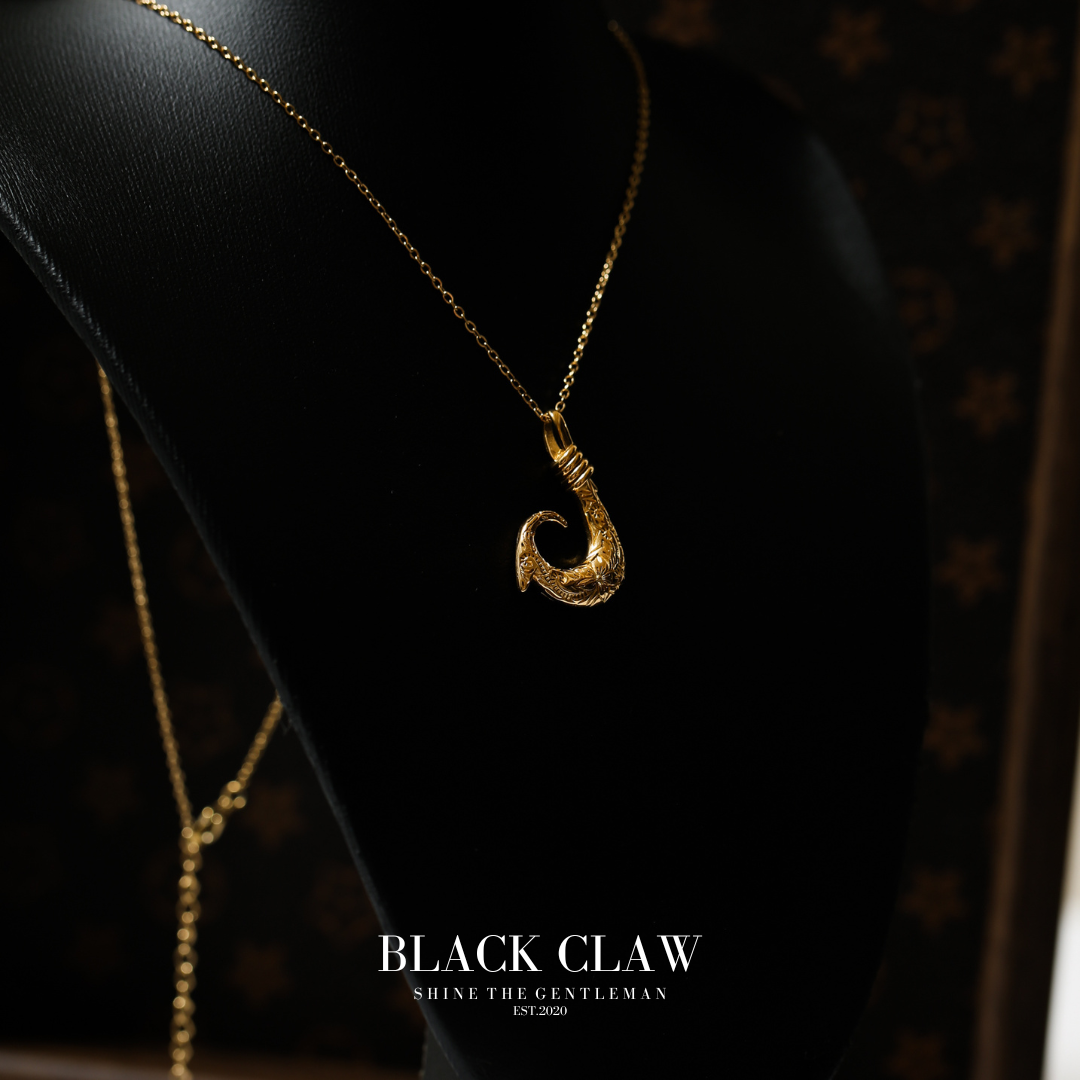 Hawaiian Fish Hook Pendant Necklace  【GOLD】