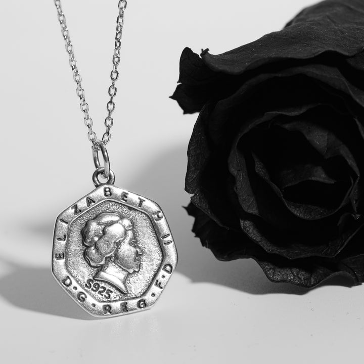 s925 Coin & Rose necklace