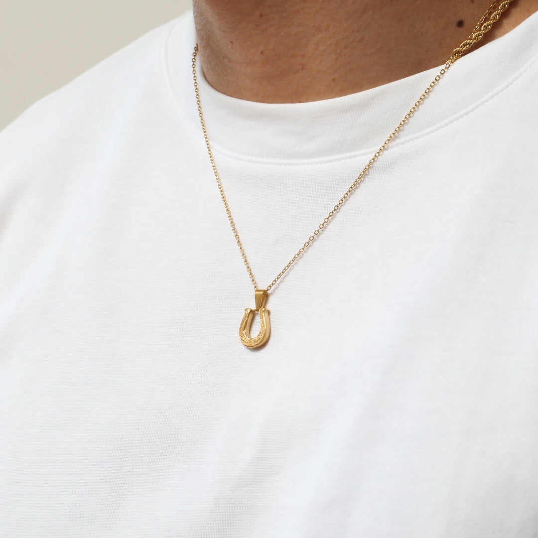 Horseshoe Reversible Necklace Gold