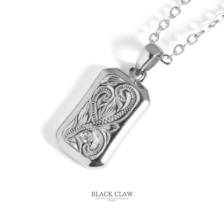 316L Hawaiian Square Zirconia Necklace【SILVER】