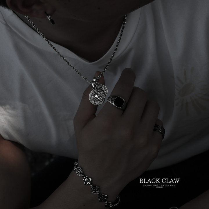 BLACK CLAW Prayer Coin Pendant