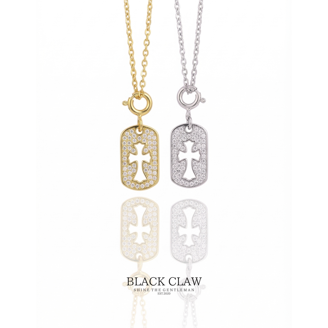 S925 Zirconia Square Cross necklace