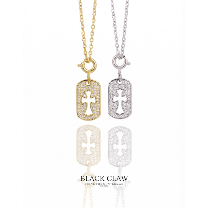 S925 Zirconia Square Cross necklace