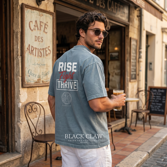 RISE FIGHT THRIVE ガーメントダイTシャツ