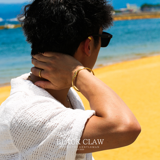 316L  Musubi Curve Bangle 【Gold】